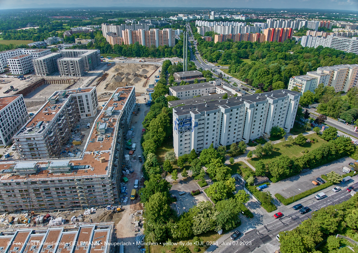 07.06.2023 - Graffiti aus der Luft und Ebene am Karl-Marx-Ring in Neuperlach